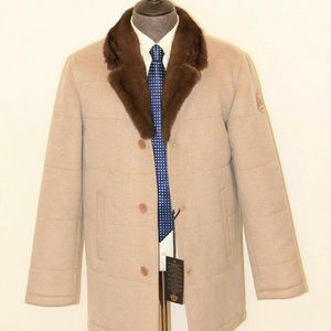 SOLD! Stefano Ricci Cashmere Goose Down Mink Collar Coat Jacket